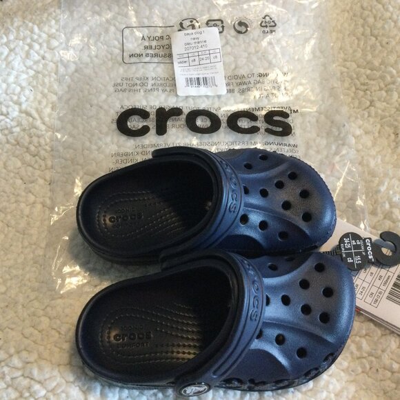 Crocs Baya Clogs Shoes, Navy, Unisex Toddler Size c8, Size c10, Size c11, NEW! - Picture 1 of 12